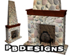 PB River Rock Fireplace