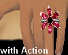 ! Red Flower ring!!