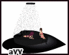 Romantic heart bed black