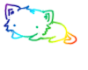 Rainbow Kitty Outline