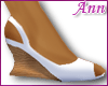 ANN Peep Toe Wedge WHT