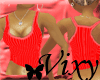 *V* Red Ribbed Tank