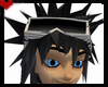 F> Black Visor Hair