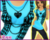 ANN Vested Tee Jean BLUE