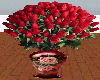 100 RED ROSES/GLASS VASE