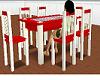 Red and White Table