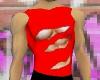 Red Torn Sixpack Shirt