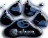 Blue taken paw print