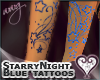 Anyskin Starry Night arm tattoos in blue sparkle colors