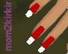 M2kk Red french tip nail