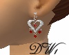Ruby Heart Earrings