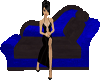 Black suede sofabed