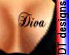 Diva tattoo on breast