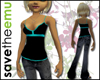[E] Black&Aqua Cami Top