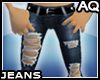 *AQ*Torn Jeans Dark