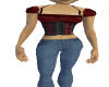 red black and jeans