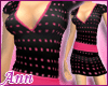ANN Deep V Dress BLK-PNK