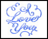 Love You Glitter Blue
