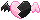 Kawaii Cute Goth black and pink heart bat wings